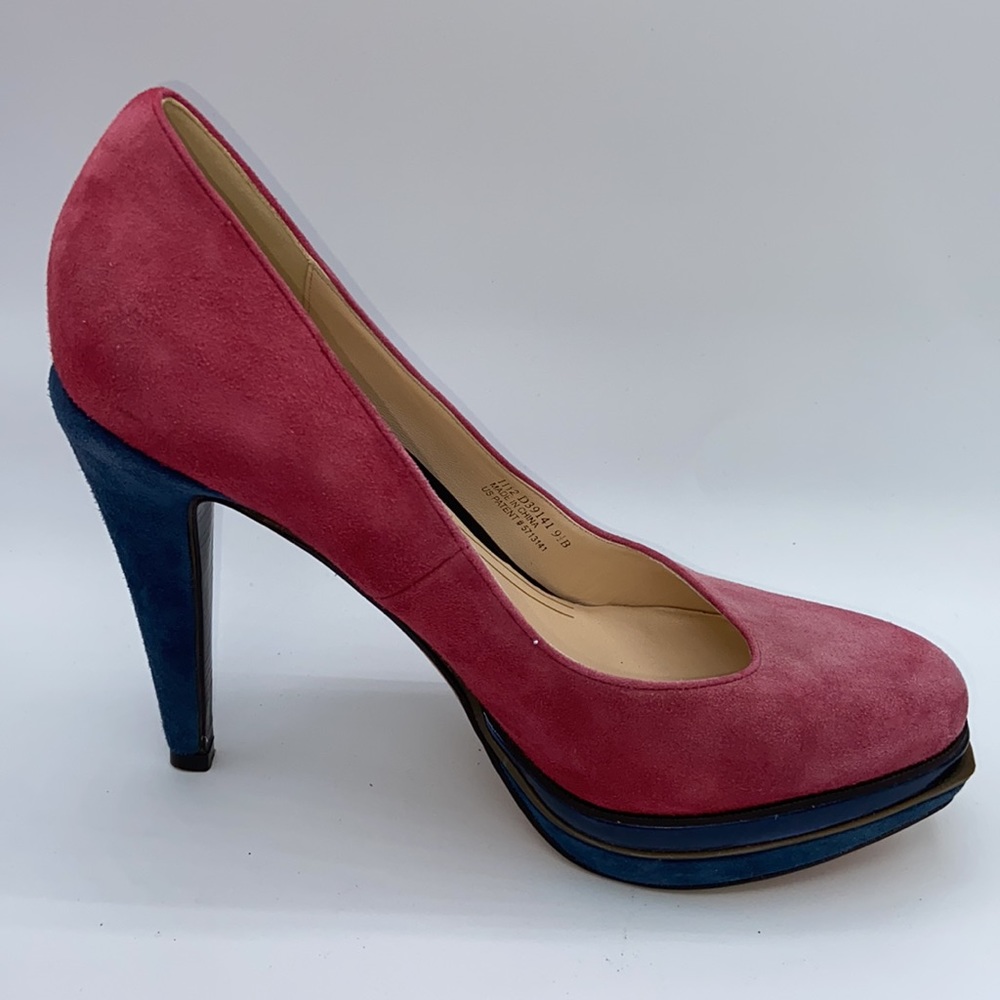 COLE HAAN Suede Platform Pumps Heels 9.5B NIKE AIR - Picture 4 of 15